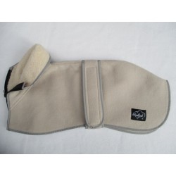 WOODLANDS WHIPPET ZIPPED HI NECK BEIGE WARM FLEECE COAT